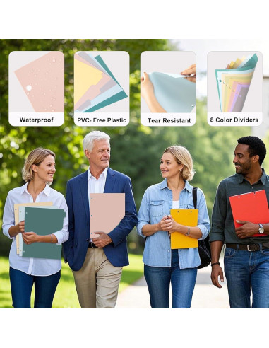 Separadores de Carpeta de 3 Anillos Clipique 8 Pestañas