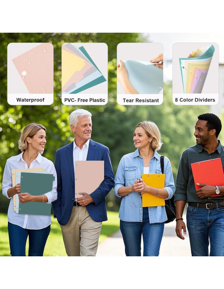 Separadores de Carpeta de 3 Anillos Clipique 8 Pestañas