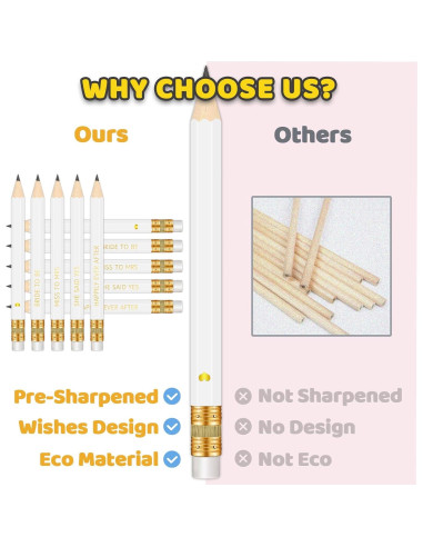Lápices preafilados Vusnud 50 Pcs 10.16 cm despedida de soltera