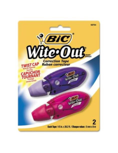 Cinta de Corrección BIC Wite-Out Mini 0.5 cm x 798.32 cm - 2 Paquete
