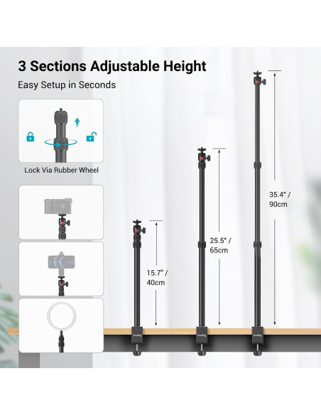 Soporte de Mesa para Cámara SmallRig 3488-SS Ajustable 48.5-100 cm