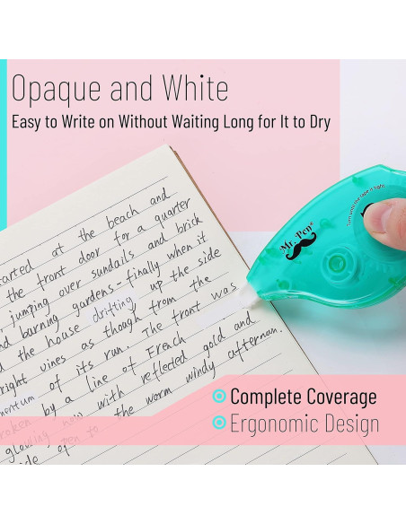 Cintas de Corrección Mr. Pen, Paquete de 7, 10 m, Blanca