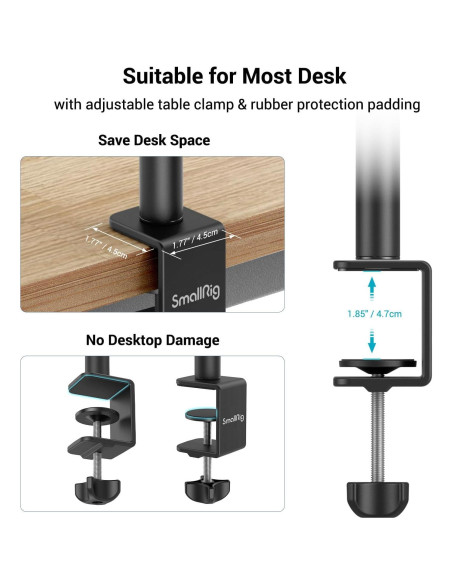 Soporte de Mesa para Cámara SmallRig 3488-SS Ajustable 48.5-100 cm