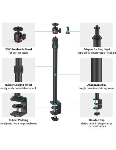 Soporte de Mesa para Cámara SmallRig 3488-SS Ajustable 48.5-100 cm