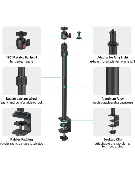 Soporte de Mesa para Cámara SmallRig 3488-SS Ajustable 48.5-100 cm