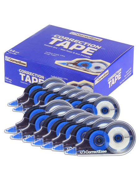 Cinta Correctora CorrectEase 14 Piezas 8M Azul Ergonómica