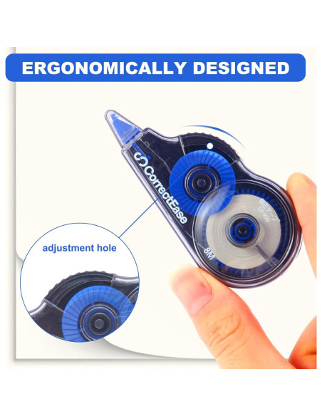 Cinta Correctora CorrectEase 14 Piezas 8M Azul Ergonómica