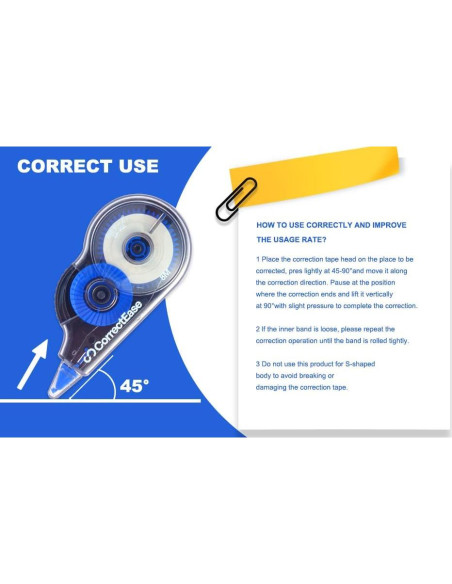 Cinta Correctora CorrectEase 14 Piezas 8M Azul Ergonómica