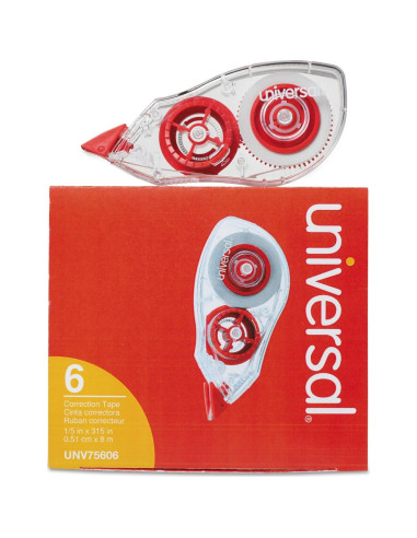 Cinta Correctora Universal One 75606 1.27cm x 800cm 6 Paquete
