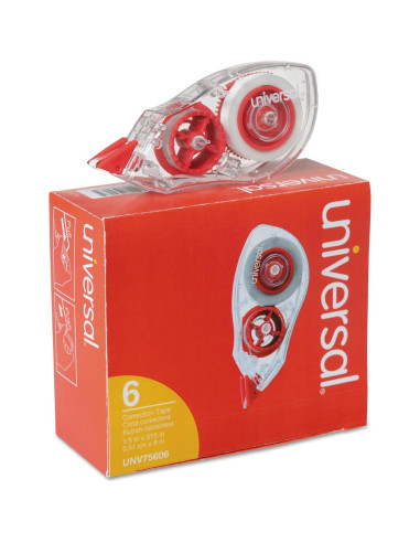 Cinta Correctora Universal One 75606 1.27cm x 800cm 6 Paquete