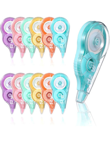 Cinta Correctora Yexiya 12 Pcs 12m x 5mm Arcoíris