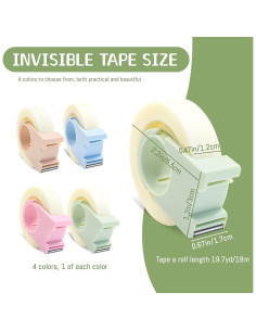 Paquete de 4 Cintas Invisibles BangBoom 12mm x 18m con Dispensador 2