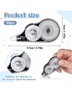 Paquete de 40 Cintas Correctoras Bruislard 9.5x5cm Blancas 2