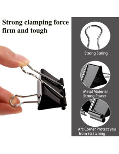 Paquete de 208 Clips de Encuadernación COLOGO - 6 Tamaños Variados 2