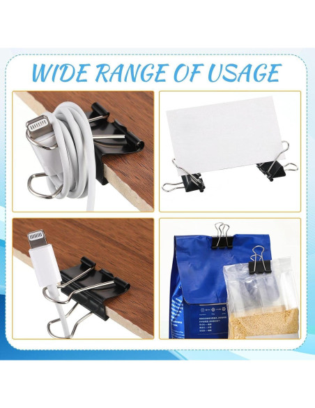 Jetec Clips de Carpeta Negros 500 Piezas 15x26mm Metálicos Jetec Clips de Carpeta Negros 500 Piezas 15x26mm Metálicos