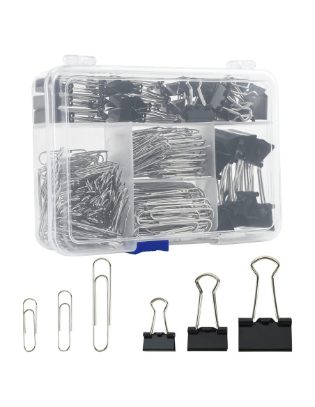 Juego de Clips de Papel y Binder EHME - 340pcs Negro Variados Juego de Clips de Papel y Binder EHME - 340pcs Negro Variados