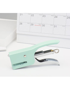Grapadora de Pinzas Verde NatSumeBasics con 1000 Grapas Rosa 2