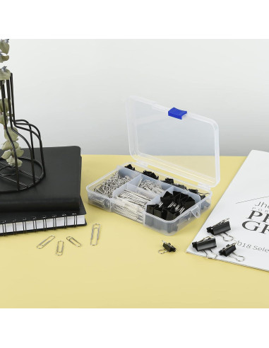 Juego de Clips de Papel y Binder EHME - 340pcs Negro Variados