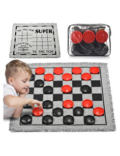 Juego de Damas Gigante QuadPro 3 en 1 para Jardín