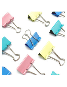 48 Clips de Carpeta Medianos Ykimok 32mm Colores Vibrantes