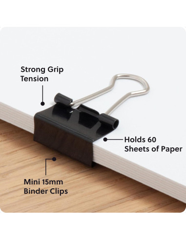 Clips de Carpeta Mini U Brands 1.6 cm Ancho 100 Unidades