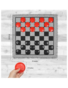 Juego de Damas Gigante QuadPro 3 en 1 para Jardín 2