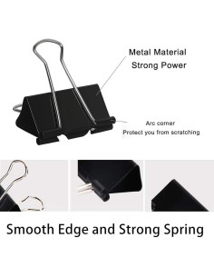 Clip de Carpeta Extra Grande COLOGO 51mm Negro 48 Piezas 2