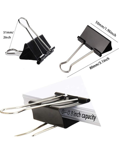 Clip de Carpeta Extra Grande COLOGO 51mm Negro 48 Piezas