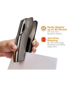 Grapadora Bostitch Alta Resistencia Cromo Negro 40 Hojas 2