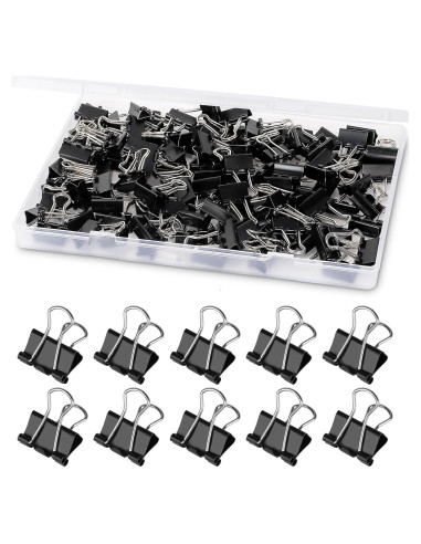 Clips de Carpeta Mini Ufmarine 240 Pcs 15mm Acero Templado