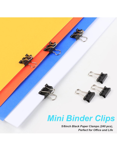 Clips de Carpeta Mini Ufmarine 240 Pcs 15mm Acero Templado
