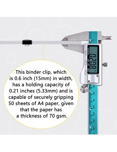 240 Clips de Carpeta Ykimok 15mm Negros para Oficina