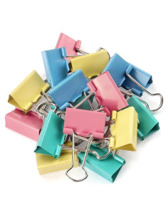 Clip de Carpeta ZZTX Pequeño 2.54cm Acero Templado 48 Piezas