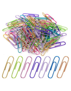 Ganchos de Papel Jumbo SOTMALTK 150pcs 50mm Colores Asortidos