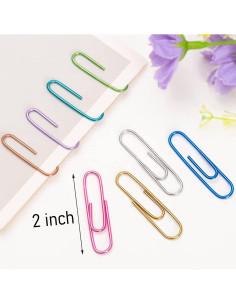 Ganchos de Papel Jumbo SOTMALTK 150pcs 50mm Colores Asortidos 2