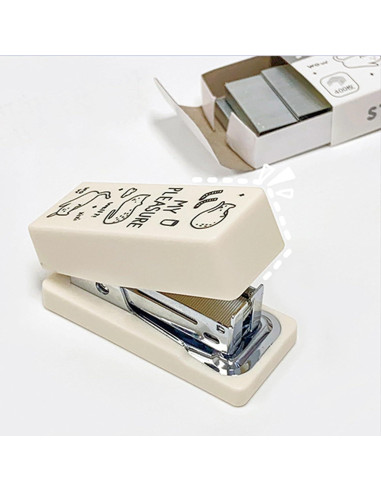 Grapadora de Caricatura MOZXIRZ Mini Blanca con 400 Grapas