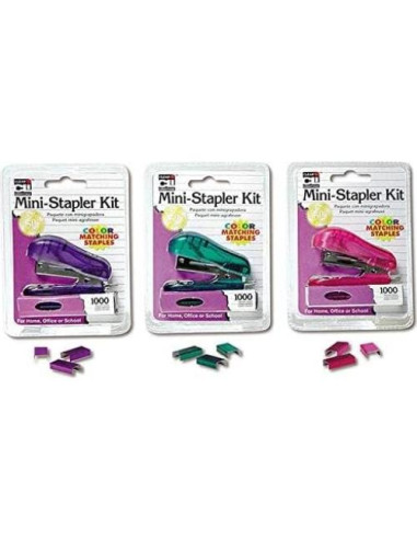 Mini Grapadoras Charles Leonard 6 Piezas con 6000 Grapas