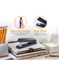 Grapadora de Oficina Bostitch 3713 Sin Atascos Negra 25 Hojas 2