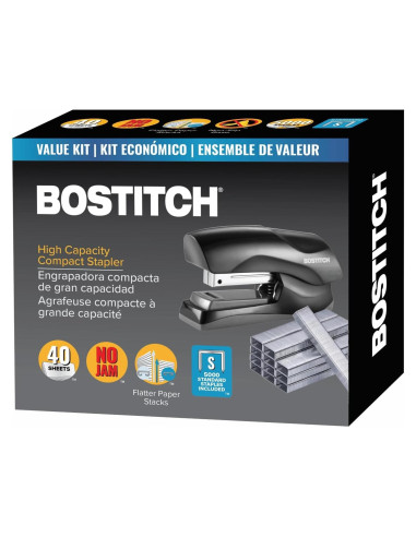 Grapadora Bostitch Office Compacta Negra para 40 Hojas