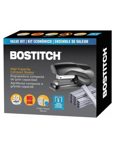 Grapadora Bostitch Office Compacta Negra para 40 Hojas