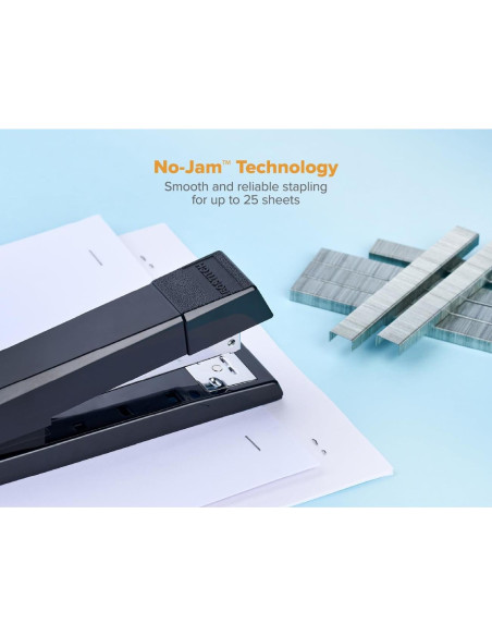 Grapadora de Oficina Bostitch 3713 Sin Atascos Negra 25 Hojas
