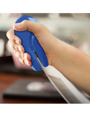 Grapadora Compacta Plus Paper Clinch Azul Sin Grapas