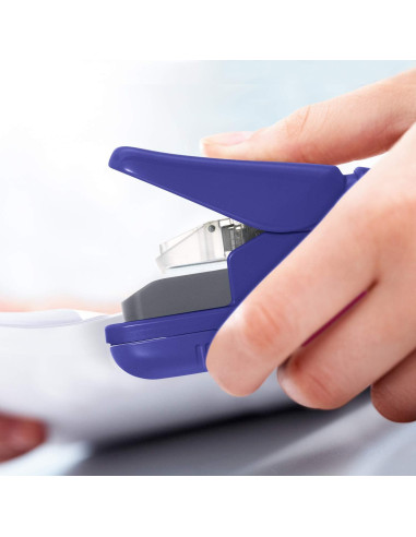 Grapadora Compacta Plus Paper Clinch Azul Sin Grapas