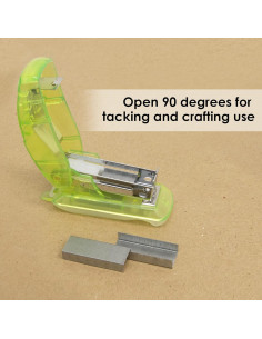 Mini Grapadora BAZIC con 500 Grapas Estándar 26/6 y Removedor 2