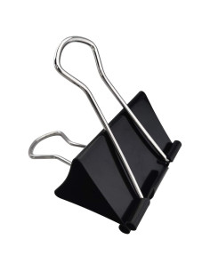 Clip de carpeta extragrande DSTELIN negro - Paquete de 12