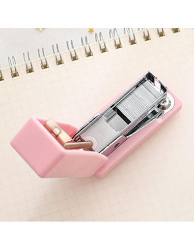 Grapadora Mini Rosa Pxiryanlow con Grapas No.12 y Quitagrapas