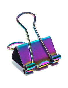 10 Clips de Papel Arcoíris QUJUFIND 25.4mm para Oficina