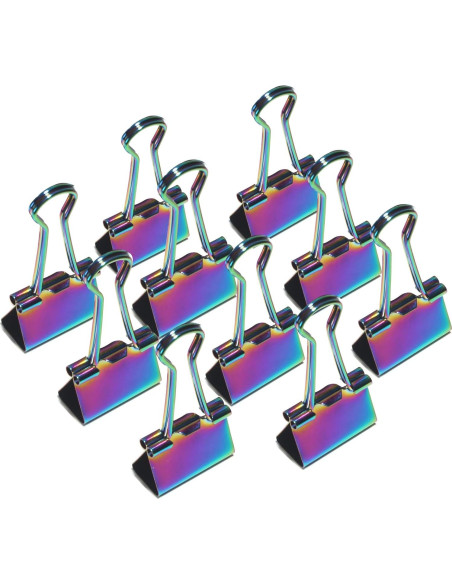 10 Clips de Papel Arcoíris QUJUFIND 25.4mm para Oficina 10 Clips de Papel Arcoíris QUJUFIND 25.4mm para Oficina