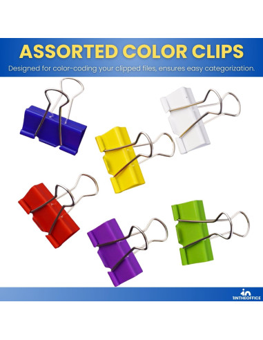 Clips de Carpeta Grandes 1EnLaOficina 2" (5.08 cm) - 12 Piezas
