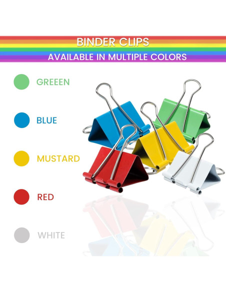Clips de Carpeta Grandes 1EnLaOficina 2" (5.08 cm) - 12 Piezas Clips de Carpeta Grandes 1EnLaOficina 2" (5.08 cm) - 12 Piezas
